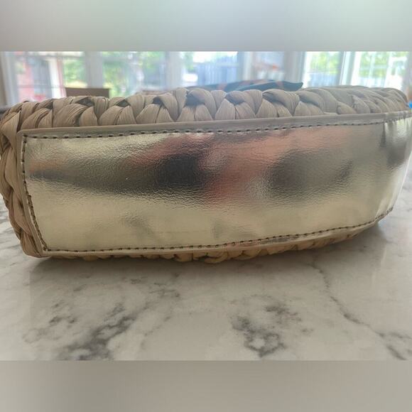 Lilly Pulitzer Monkey Business Straw Tote Bag Silk Scarf Monkey Charm - Picture 6 of 10